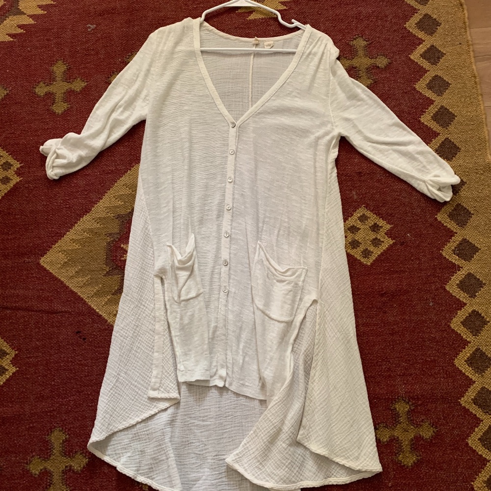 White Midi Anthro White Coverup Dress